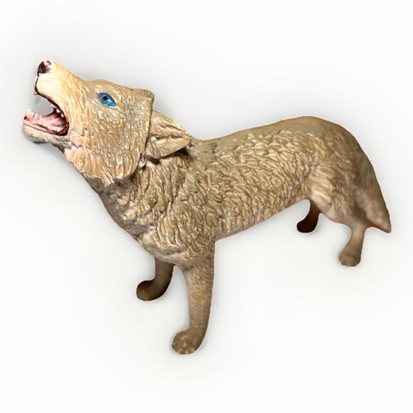 AAA Wolf Howling Figurine Gray Animal Toy Figure Collectible - Picture 1 of 5
